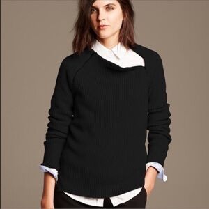 1. Banana Republic Black Sweater with Zipper Detail